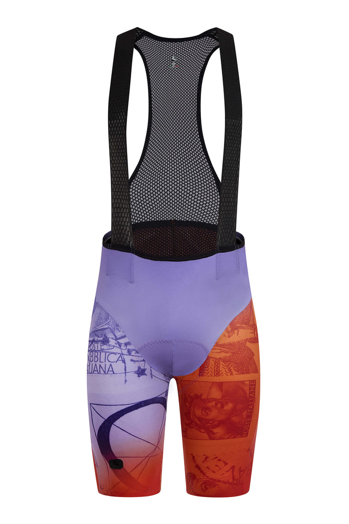 Men's La Posta Urto Bib Short by Giordana Cycling, Orange, Made in Italy