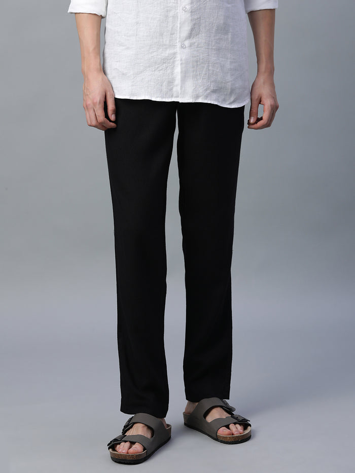 Men's Linen Viscose Regular Fit Pant Slate Grey