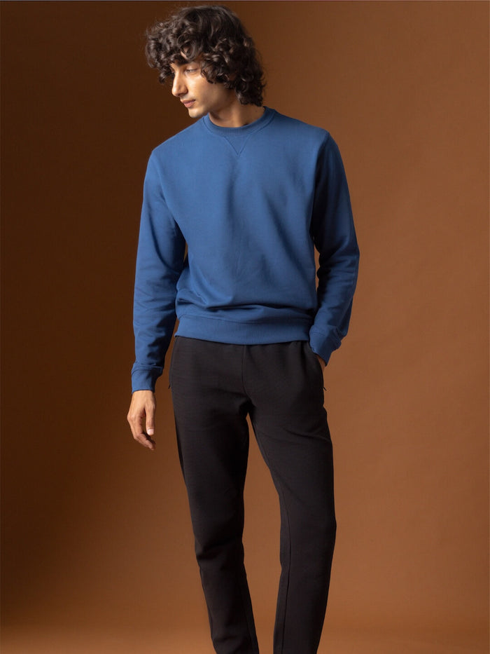 Men's Organic Cotton Regular Fit Sweatshirt Blue