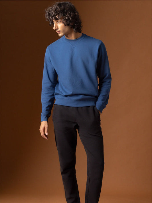 Men's Organic Cotton Regular Fit Sweatshirt Blue