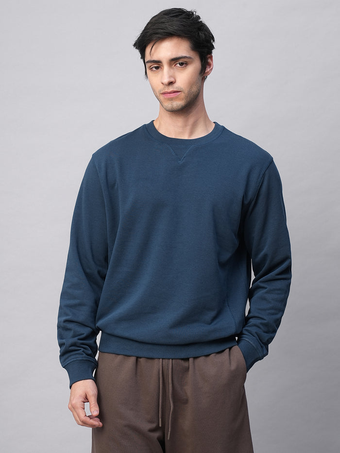Men's Organic Cotton Regular Fit Sweatshirt Blue