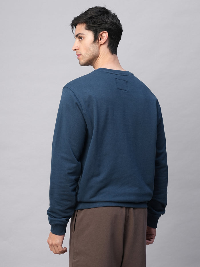 Men's Organic Cotton Regular Fit Sweatshirt Blue
