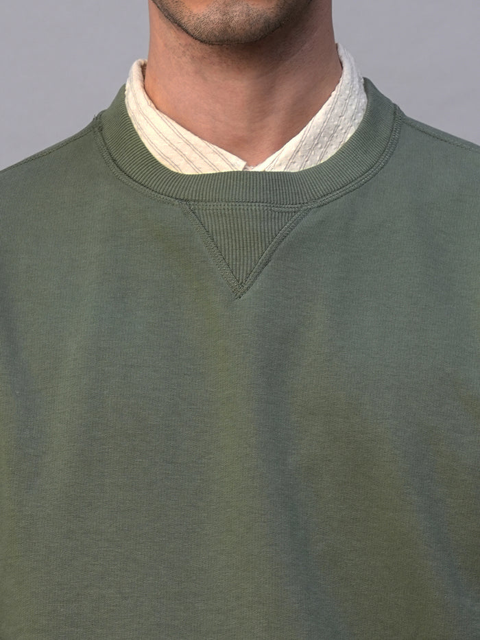 Men's Organic Cotton Regular Fit Sweatshirt Olive