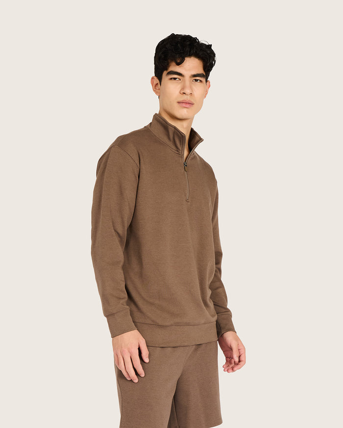 Men's Quarter Zip Sweater - Oyster