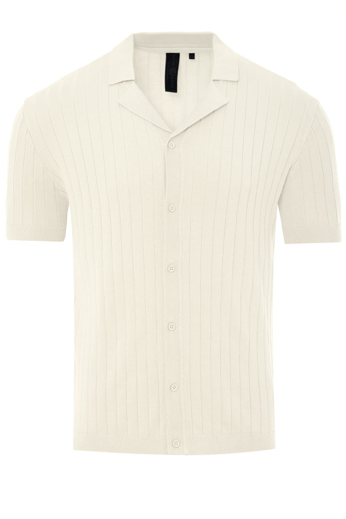 Men's Short Sleeve Full-Button Knit Shirt