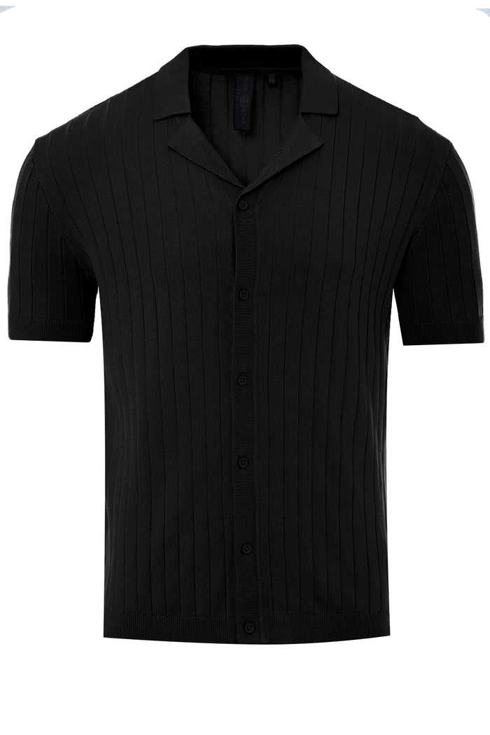 Men's Short Sleeve Full-Button Knit Shirt