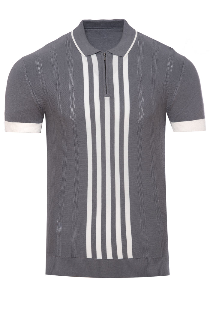 Men's Short Sleeve Zip Knit Polo