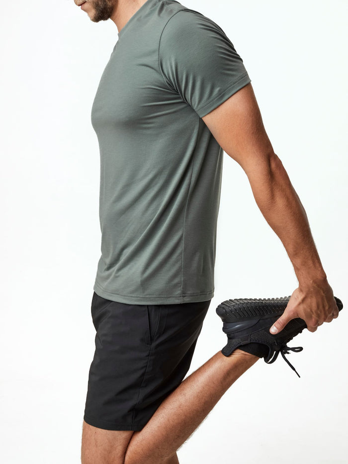 Performance Crew Necks for Active Lifestyles # Mercury Green Performance Crew Tee for Men | Fresh Clean Threads