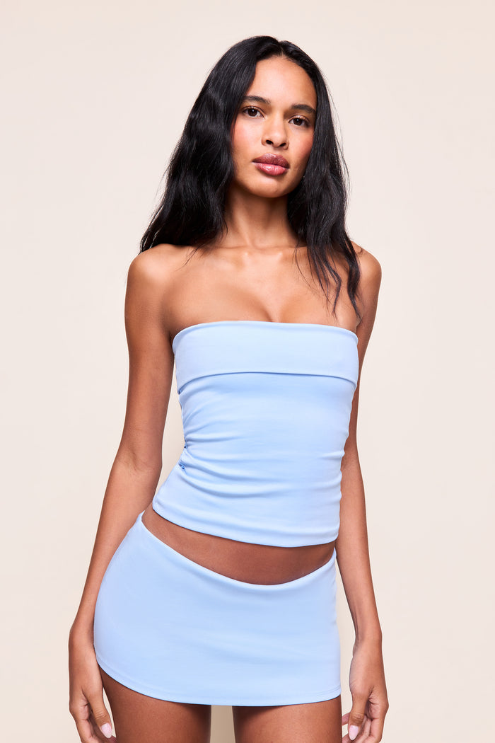 MICRO MINI SKORT in Powder Blue