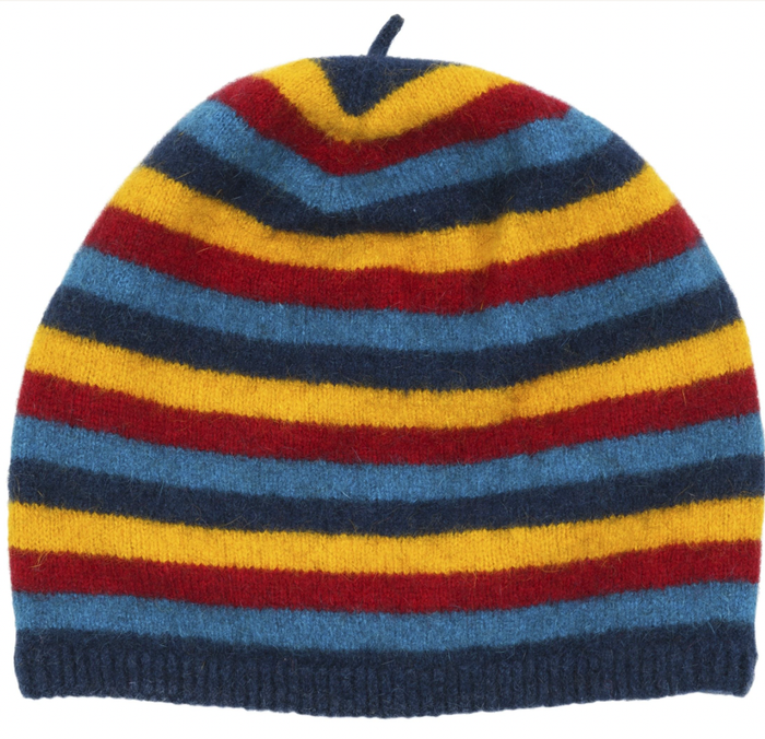 Native World Kids Striped Beanie in Twilight