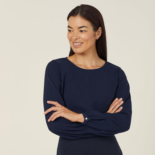 NNT Heavy Stretch Georgette Long Sleeve Blouse