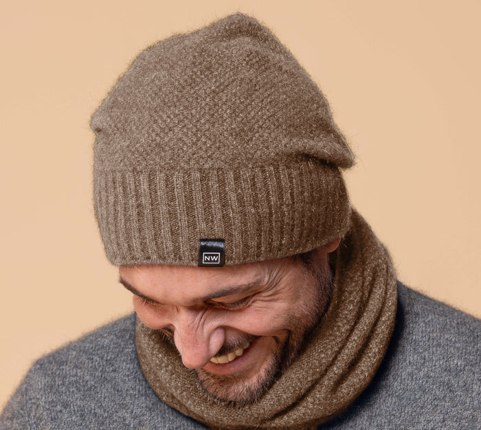 Noble Wilde  -  Merino & Possum Moss Baggie Beanie