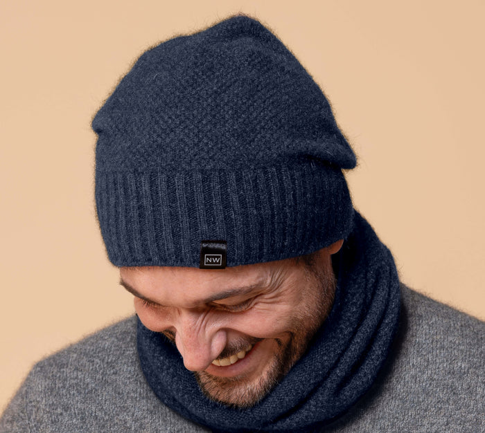 Noble Wilde  -  Merino & Possum Moss Baggie Beanie