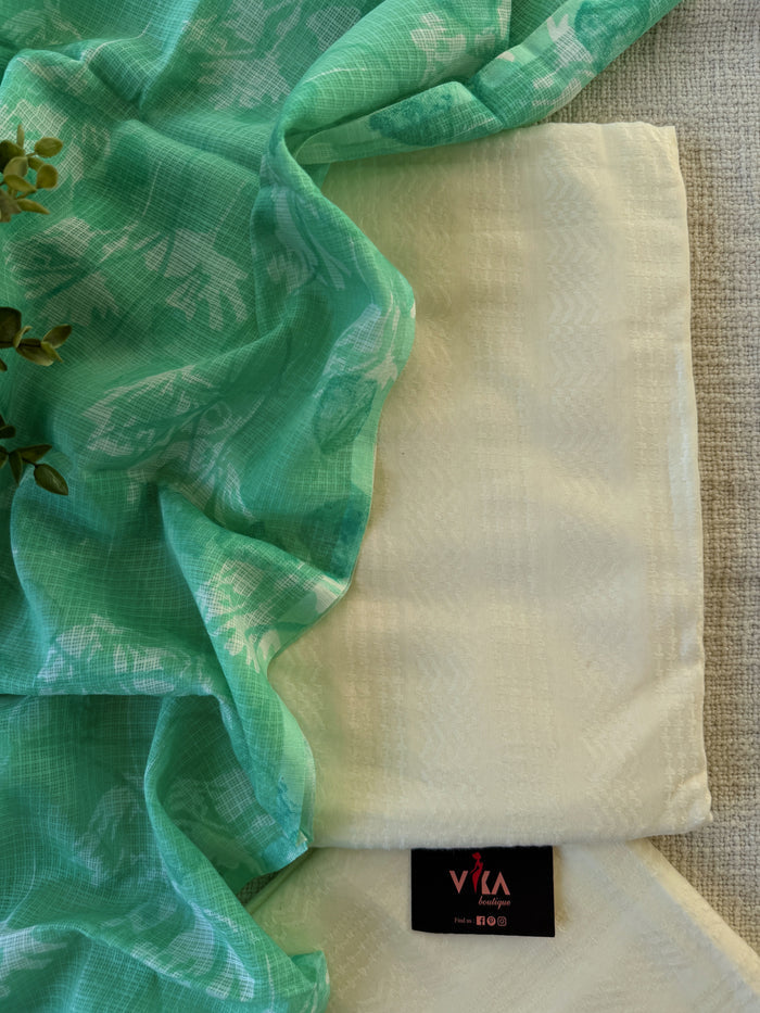 Off white cotton salwar suit material