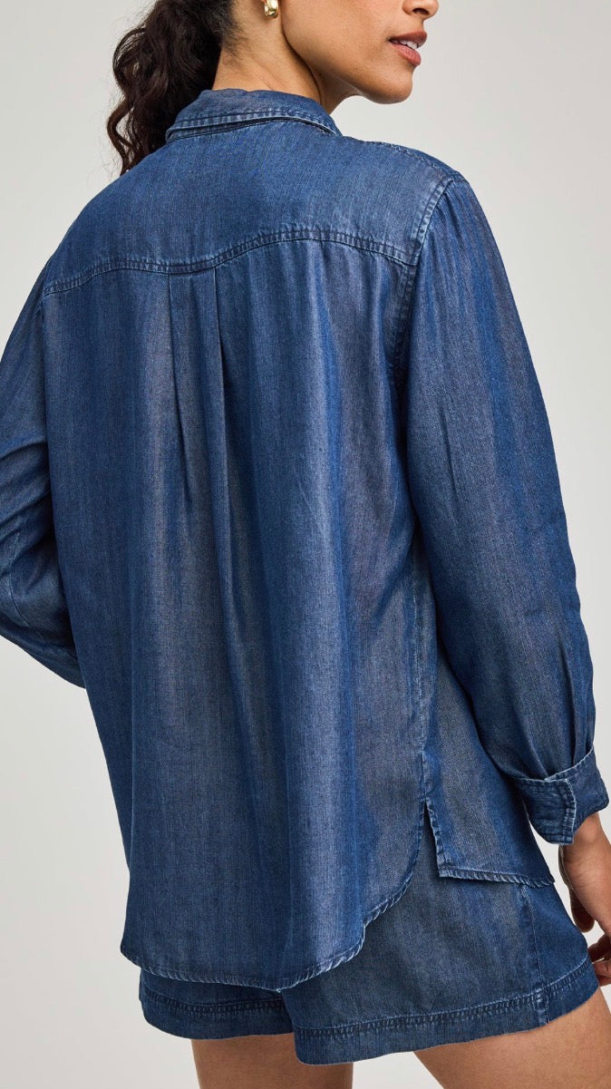 Ozzy Button Down Shirt - Dark Blue