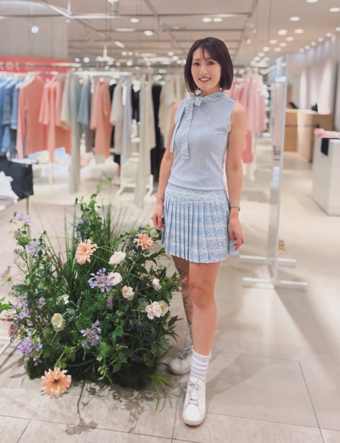 Pattern Highwaisted Skirt (Blue)