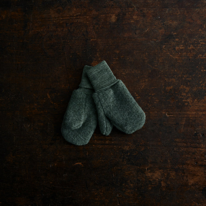 Penguin Kids Mittens - Merino Wool Fleece - Seafoam