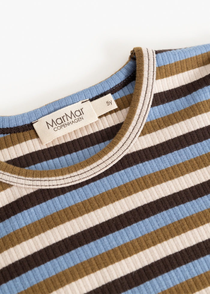 Long-sleeve T-shirt with round neck, stripes, and MarMar Copenhagen brand.