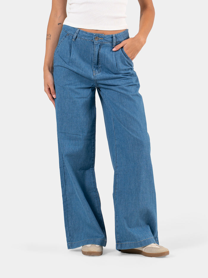 PLEATED JEANS BLUE 2