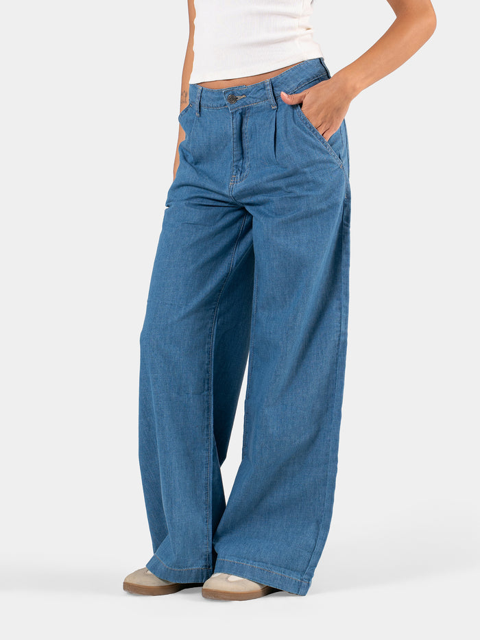 PLEATED JEANS BLUE 1