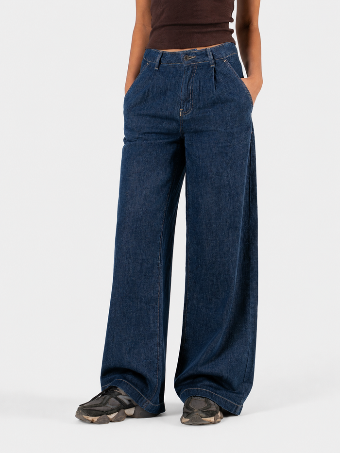 PLEATED JEANS DARK-BLUE 1