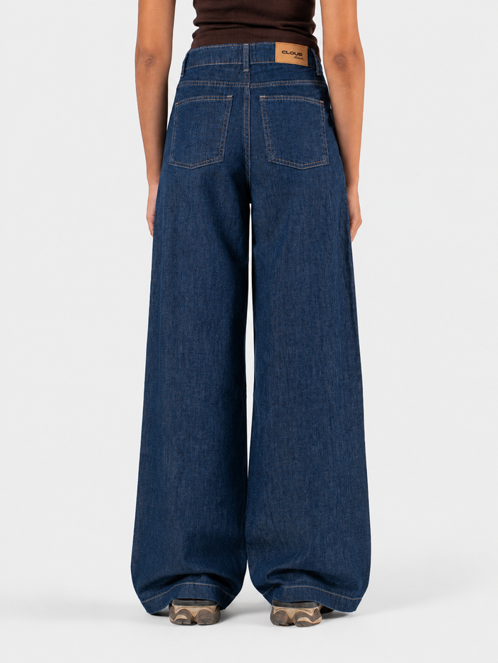 PLEATED JEANS DARK-BLUE 3