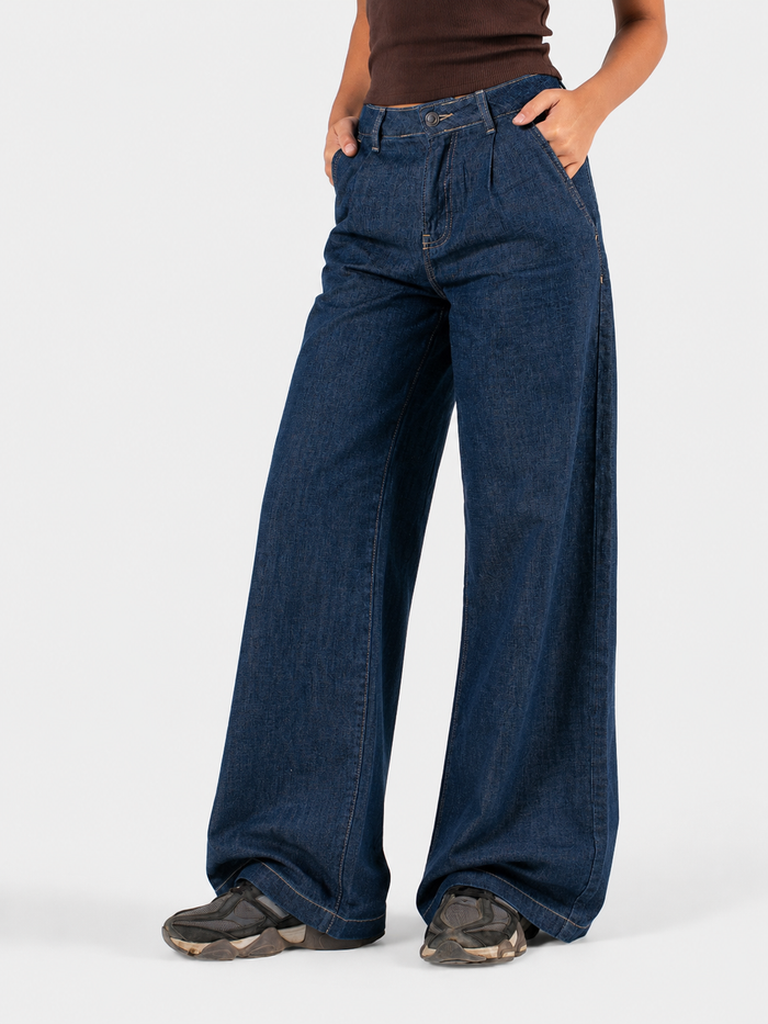 PLEATED JEANS DARK-BLUE 2