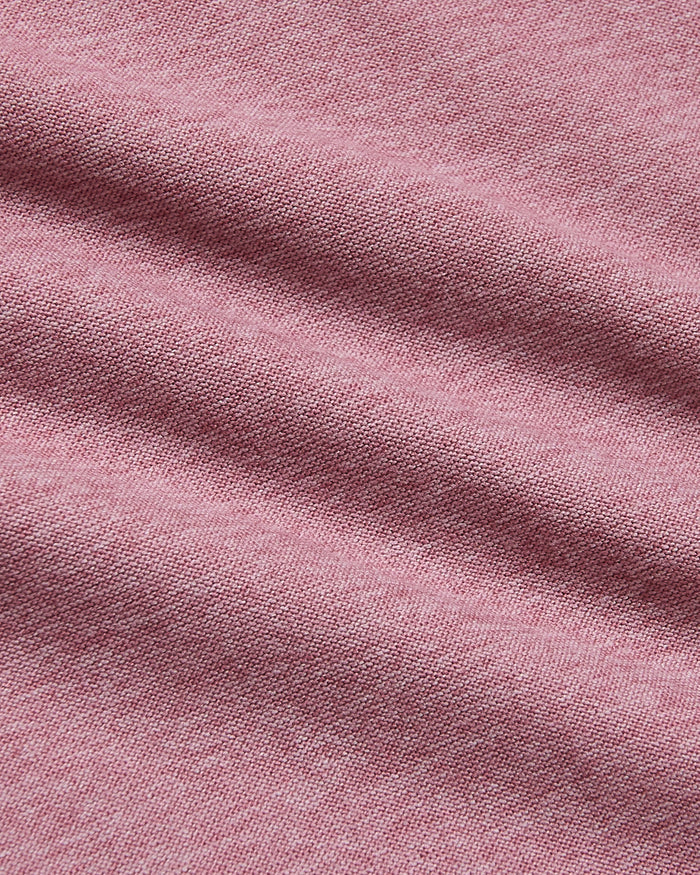 Quartz Rose Active Crew Neck Tee with fine weave and gentle fabric folds.