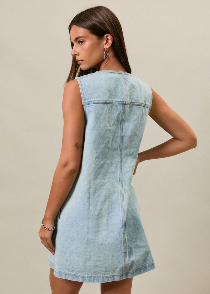 Remi Denim Mini Dress - Light Denim