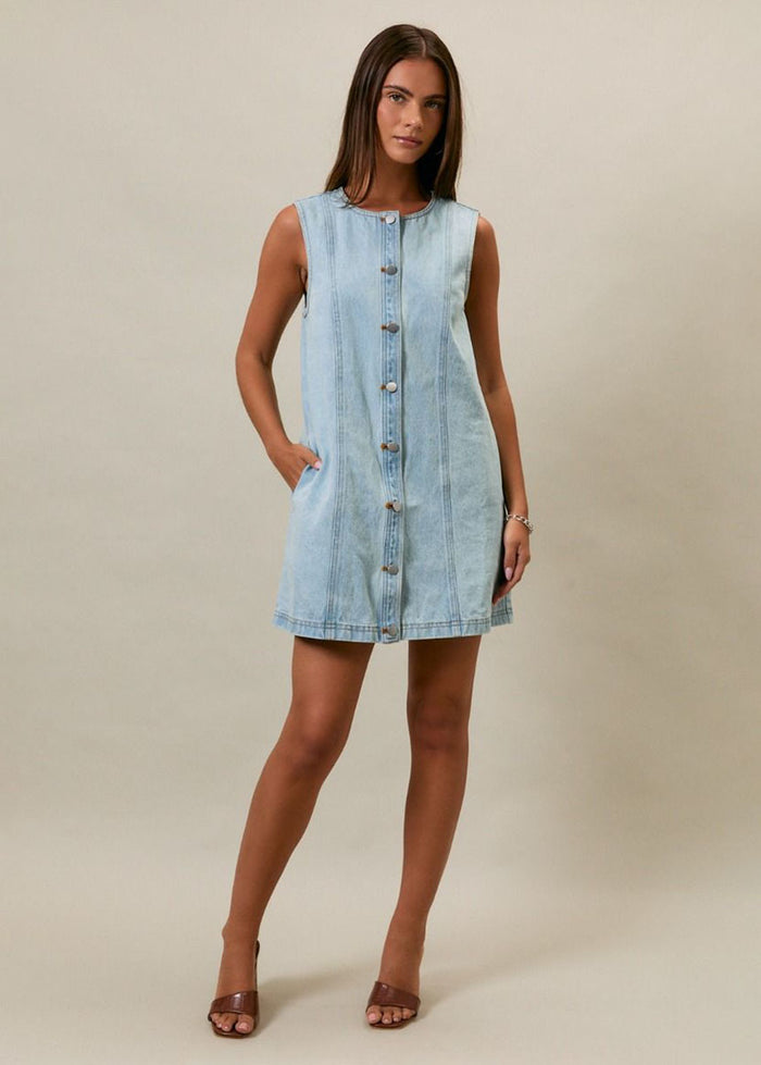Remi Denim Mini Dress - Light Denim