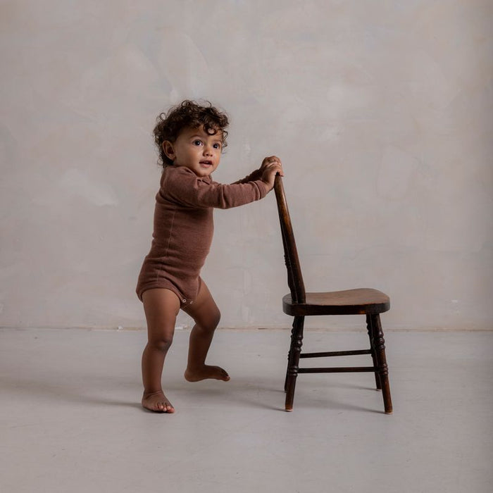 Robin Baby Body - Merino Wool & Silk - Russet