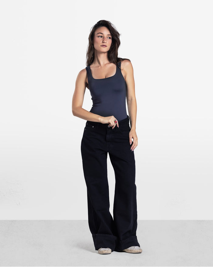ROUND NECK BODYSUIT CHARCOAL 4