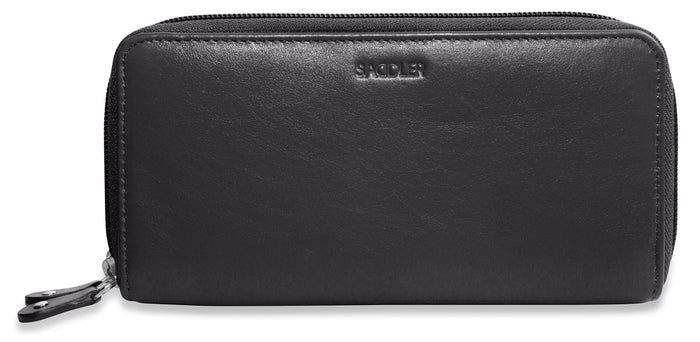 Gabriella RFID Leather Double Zip Around Purse - Bascora