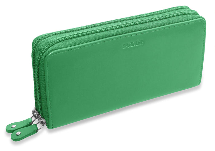 Gabriella RFID Leather Double Zip Around Purse - Bascora