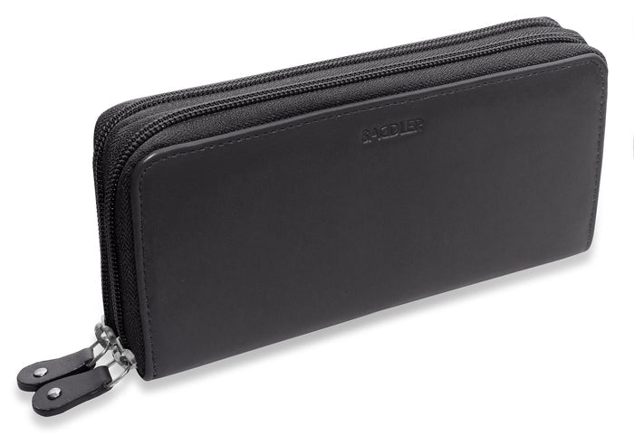 Gabriella RFID Leather Double Zip Around Purse - Bascora