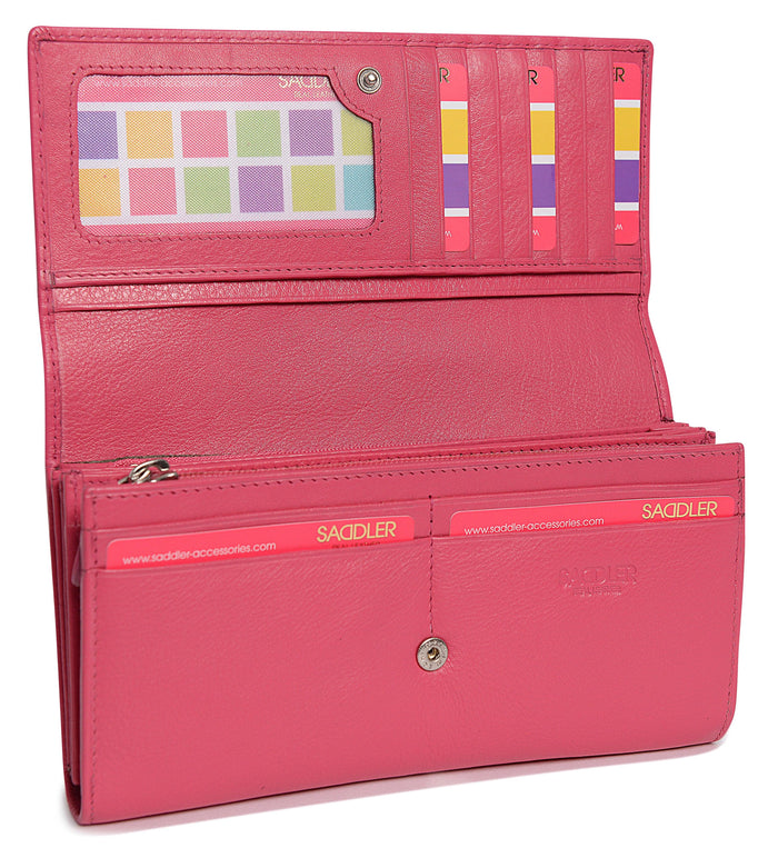 Grace RFID Leather Multi-Section Purse - Bascora