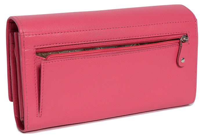 Grace RFID Leather Multi-Section Purse - Bascora
