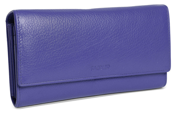 Grace RFID Leather Multi-Section Purse - Bascora