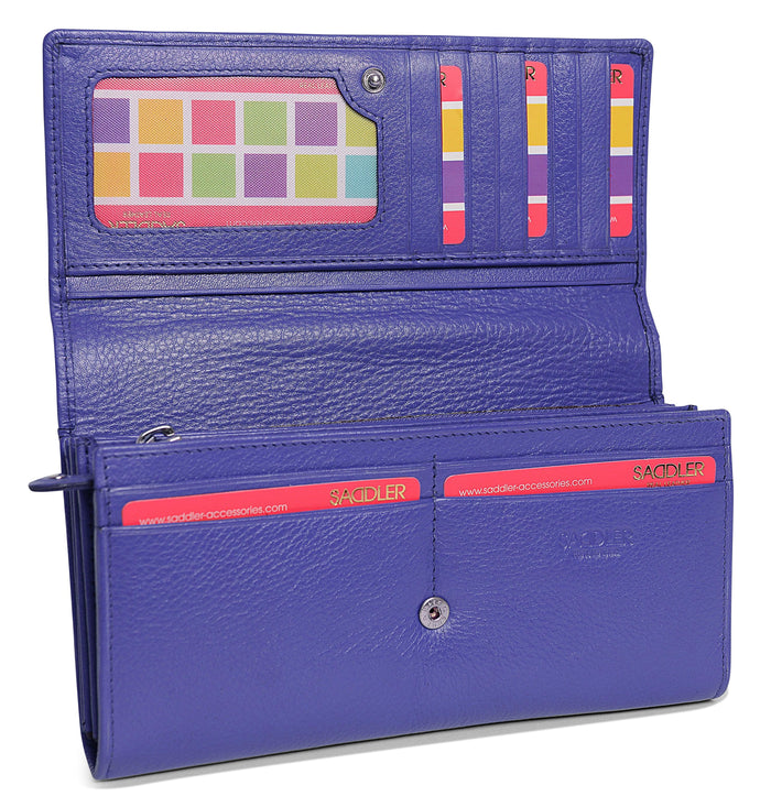 Grace RFID Leather Multi-Section Purse - Bascora