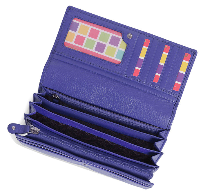 Grace RFID Leather Multi-Section Purse - Bascora