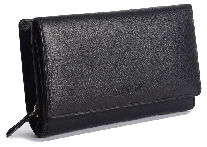 Paula RFID Leather Trifold Purse - Bascora