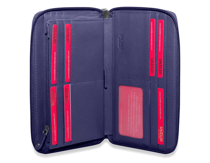 Sophia RFID Leather Zip Around Purse - Bascora