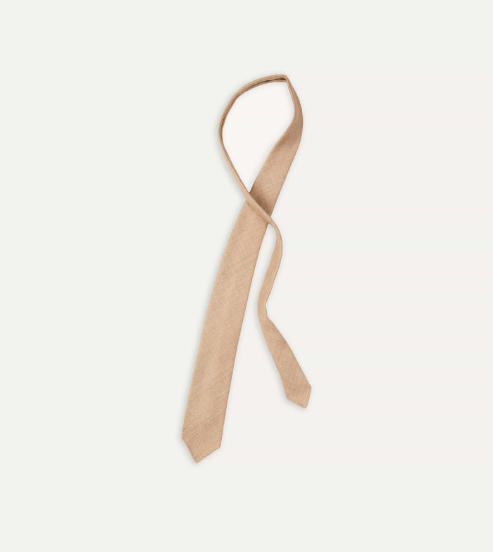 Sand Tussah Hand Rolled Silk Tie