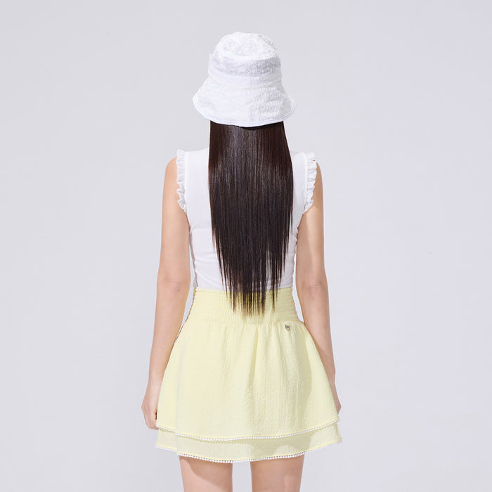 Seersucker Smoke Band Skirt (Yellow)
