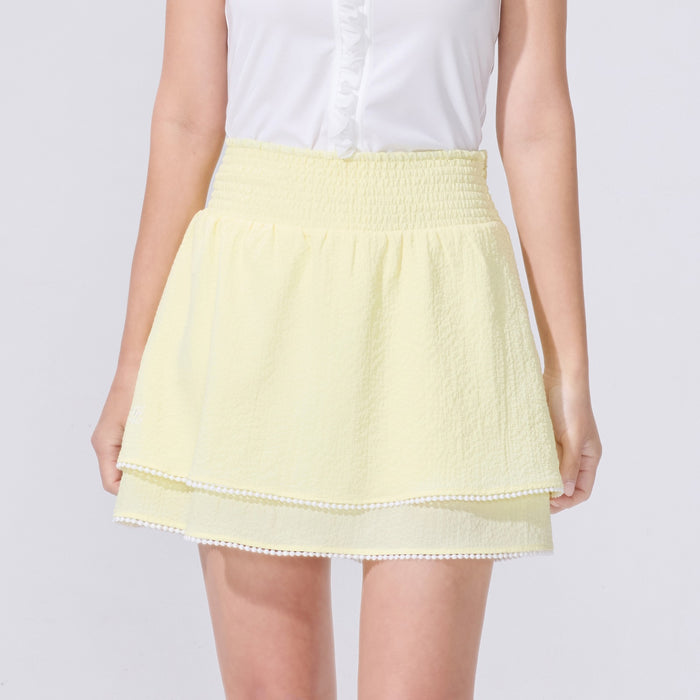 Seersucker Smoke Band Skirt (Yellow)
