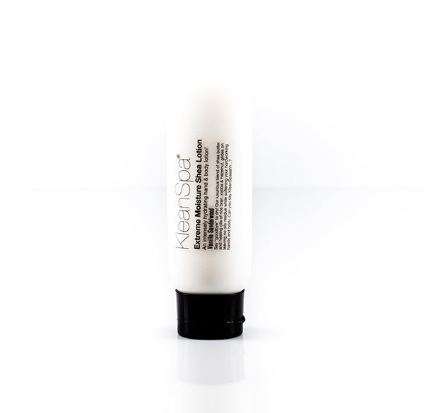 small bottle of vanilla shea lotion