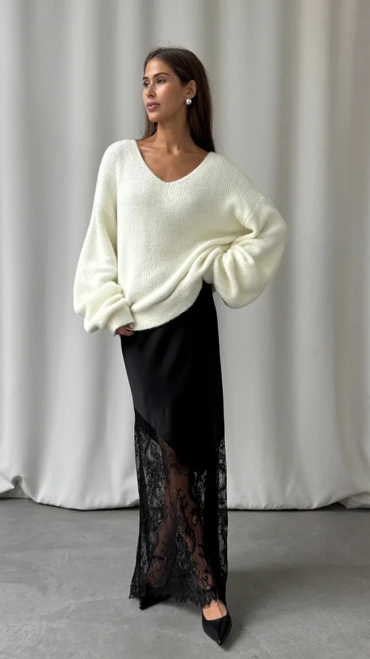 SOLENE LACE SKIRT | Black - Darling & Domain