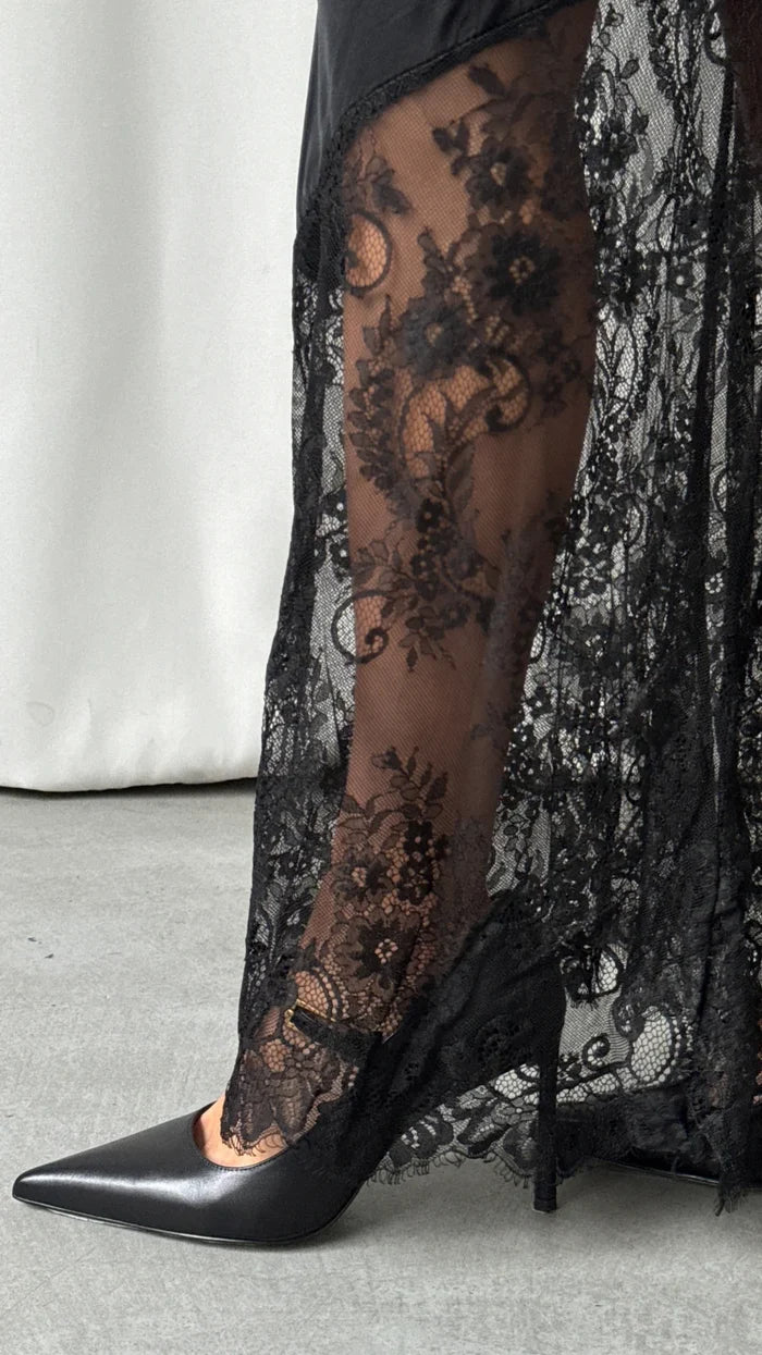 SOLENE LACE SKIRT | Black - Darling & Domain