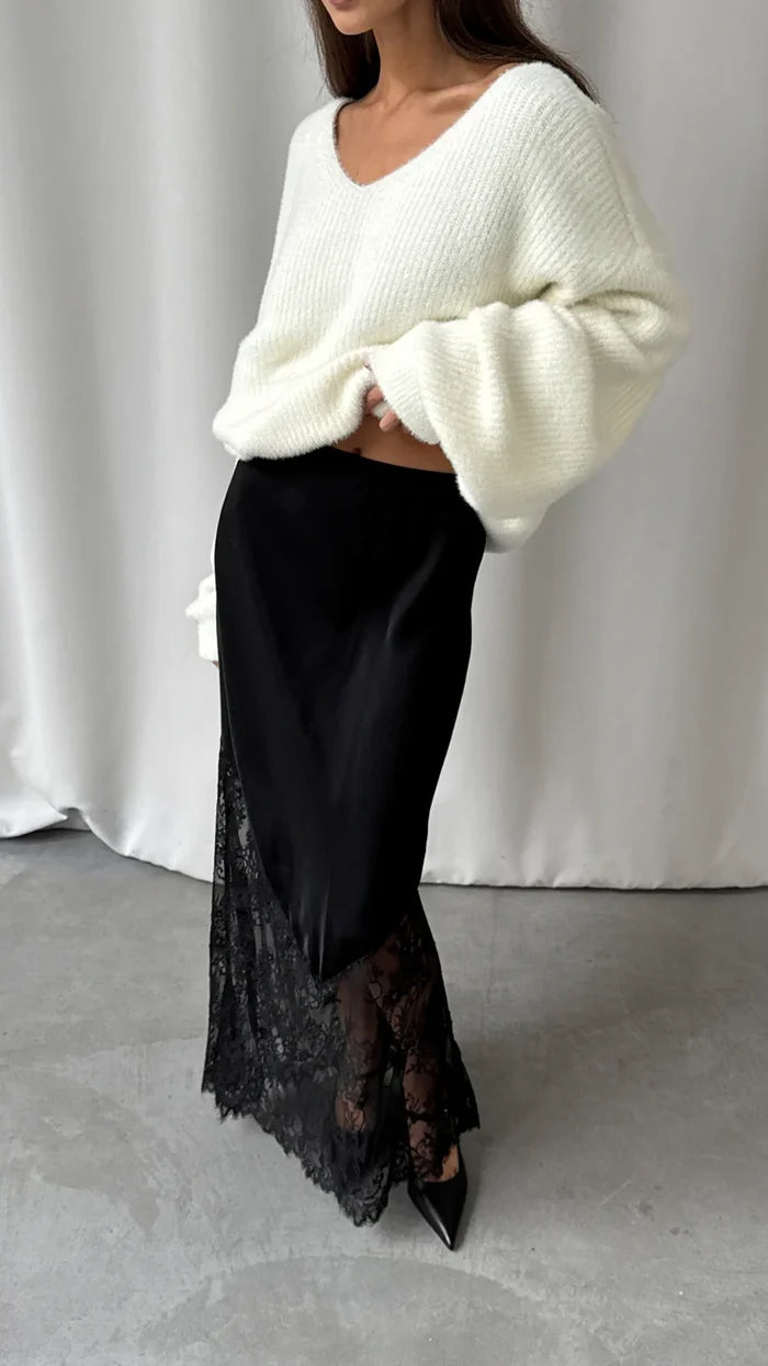 SOLENE LACE SKIRT | Black - Darling & Domain