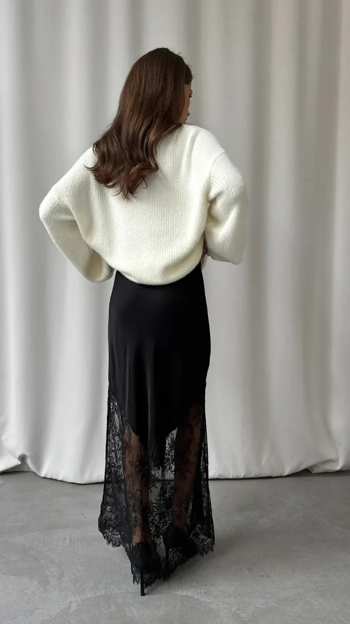 SOLENE LACE SKIRT | Black - Darling & Domain